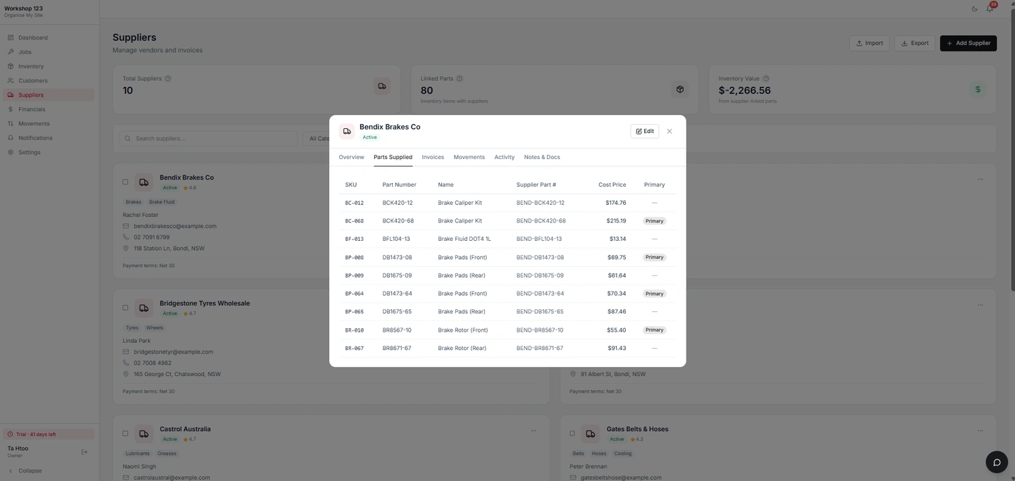 OMS light jobs Kanban showing repair jobs grouped by workflow stage
